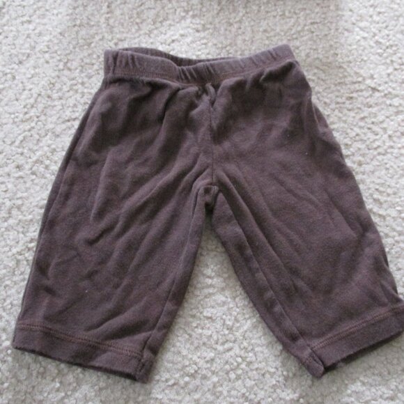 Carters 2 Pc Hooded Zip Front Jacket Pants Outfit Boy Size 3M Brown White Stripe - Picture 3 of 6
